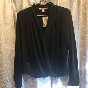 Silky cross front blouse